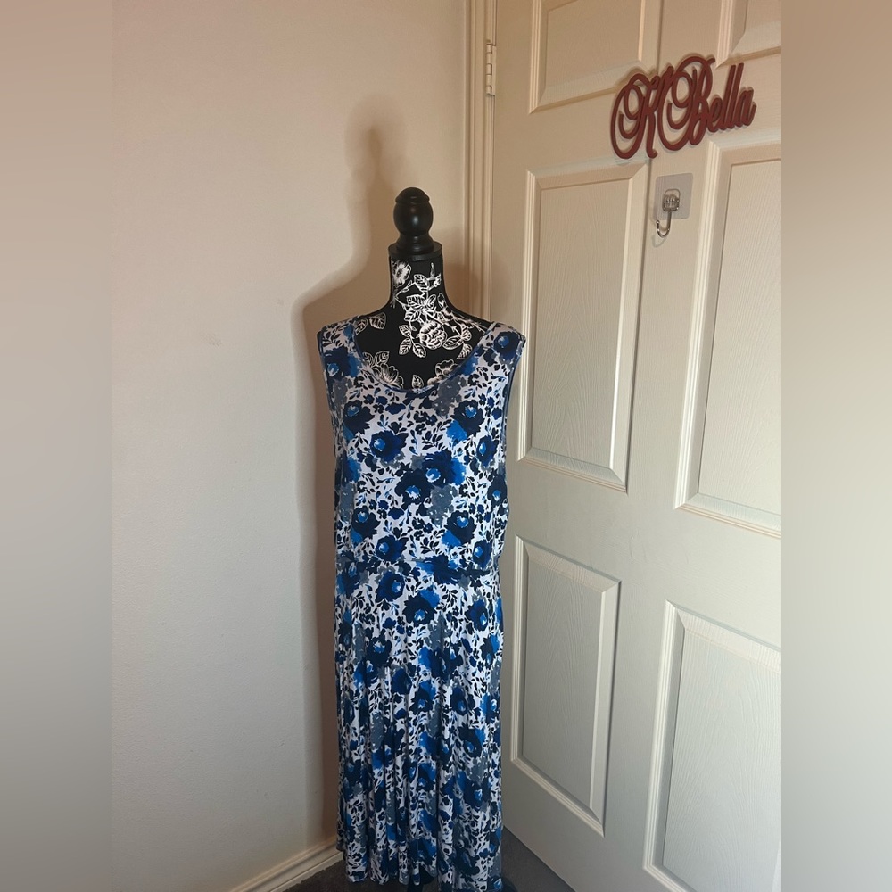 Sleeveless Multi Blue Dress